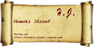 Homoki József névjegykártya